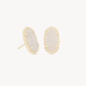 Ellie gold stud earrings in iridescent drusy Kendra Scott